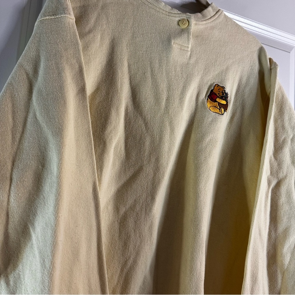 Vtg Disney Winnie the Pooh Embroidered Yellow Long Sleeve Henley XXL Made in USA - Picture 3 of 13